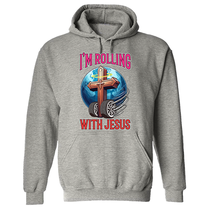IM ROLLING WITH JESUS Heavy Blend™ Hooded Sweatshirt