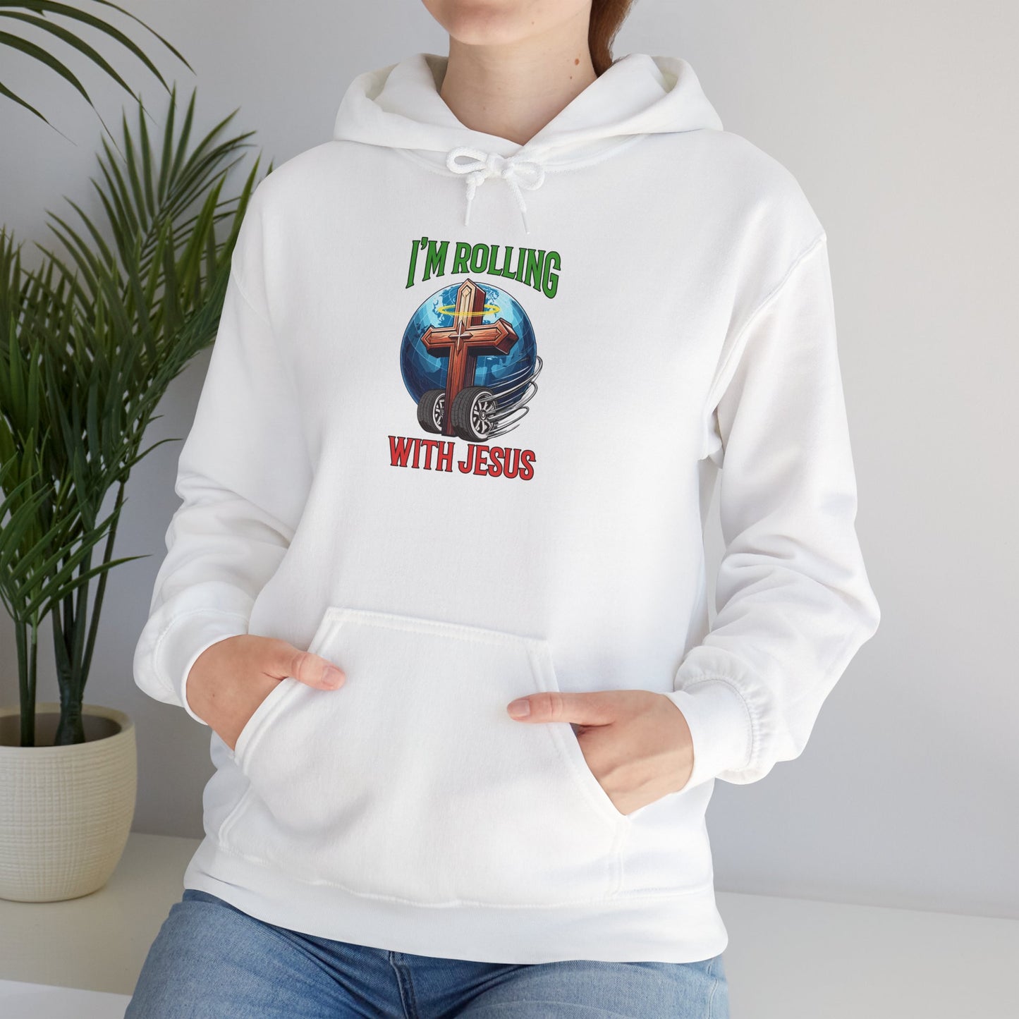 IM ROLLING WITH JESUS Heavy Blend™ Hooded Sweatshirt