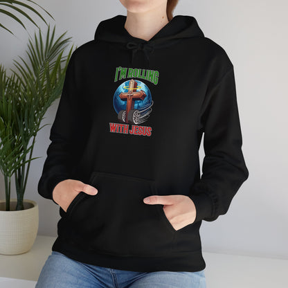 IM ROLLING WITH JESUS Heavy Blend™ Hooded Sweatshirt