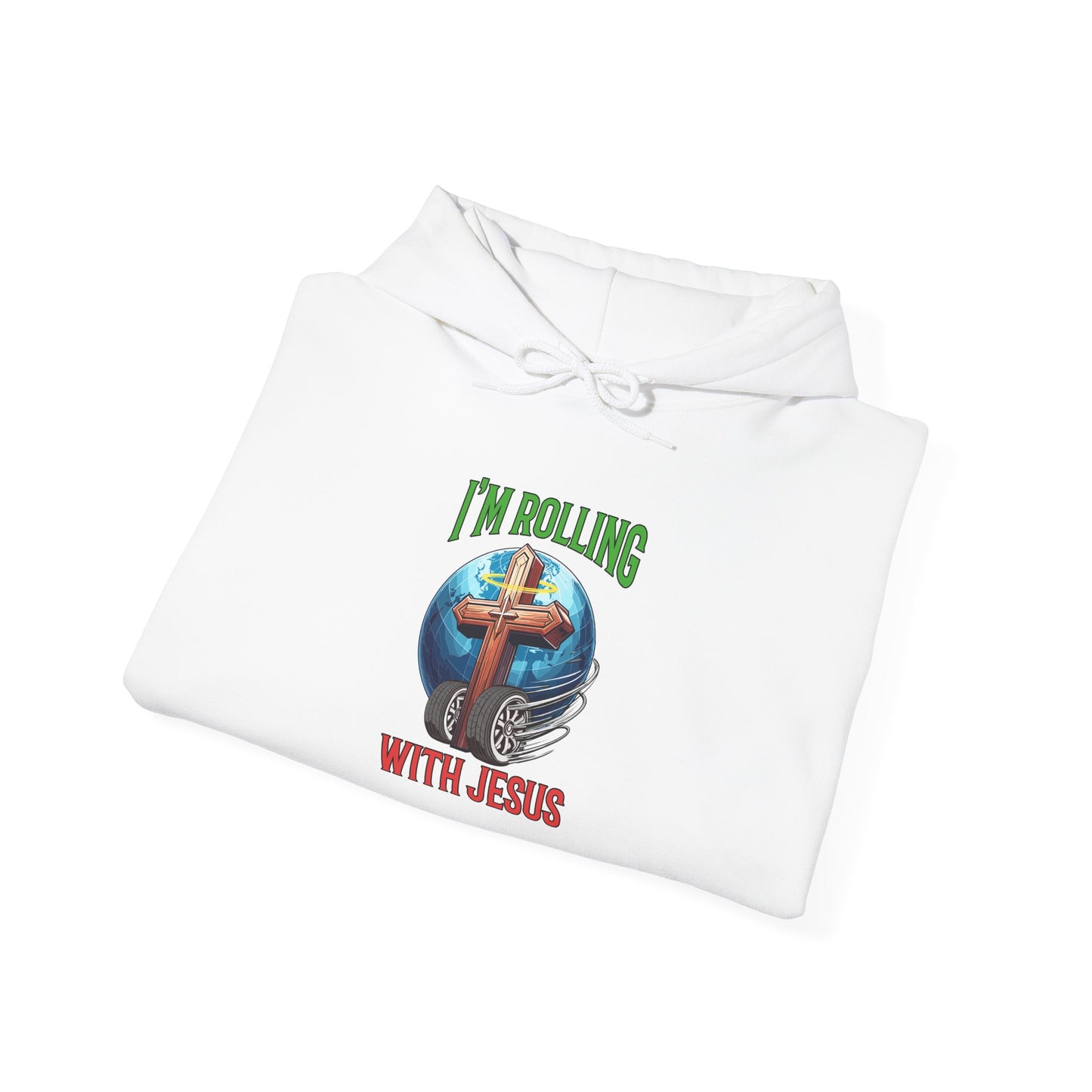 IM ROLLING WITH JESUS Heavy Blend™ Hooded Sweatshirt