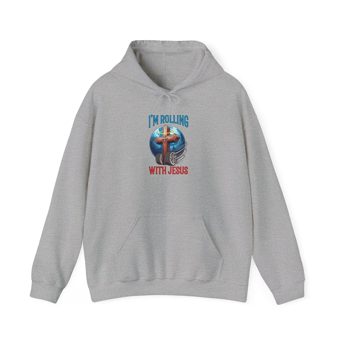 IM ROLLING WITH JESUS Heavy Blend™ Hooded Sweatshirt