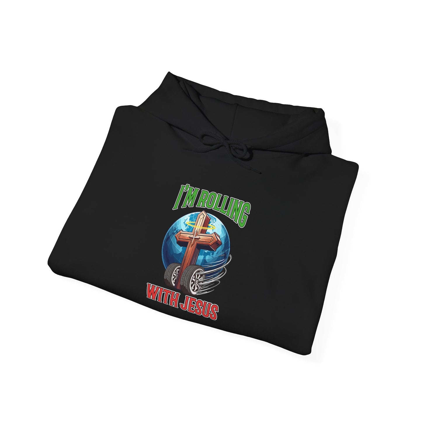 IM ROLLING WITH JESUS Heavy Blend™ Hooded Sweatshirt