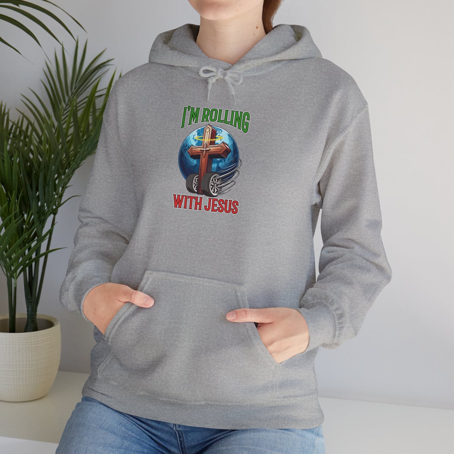 IM ROLLING WITH JESUS Heavy Blend™ Hooded Sweatshirt
