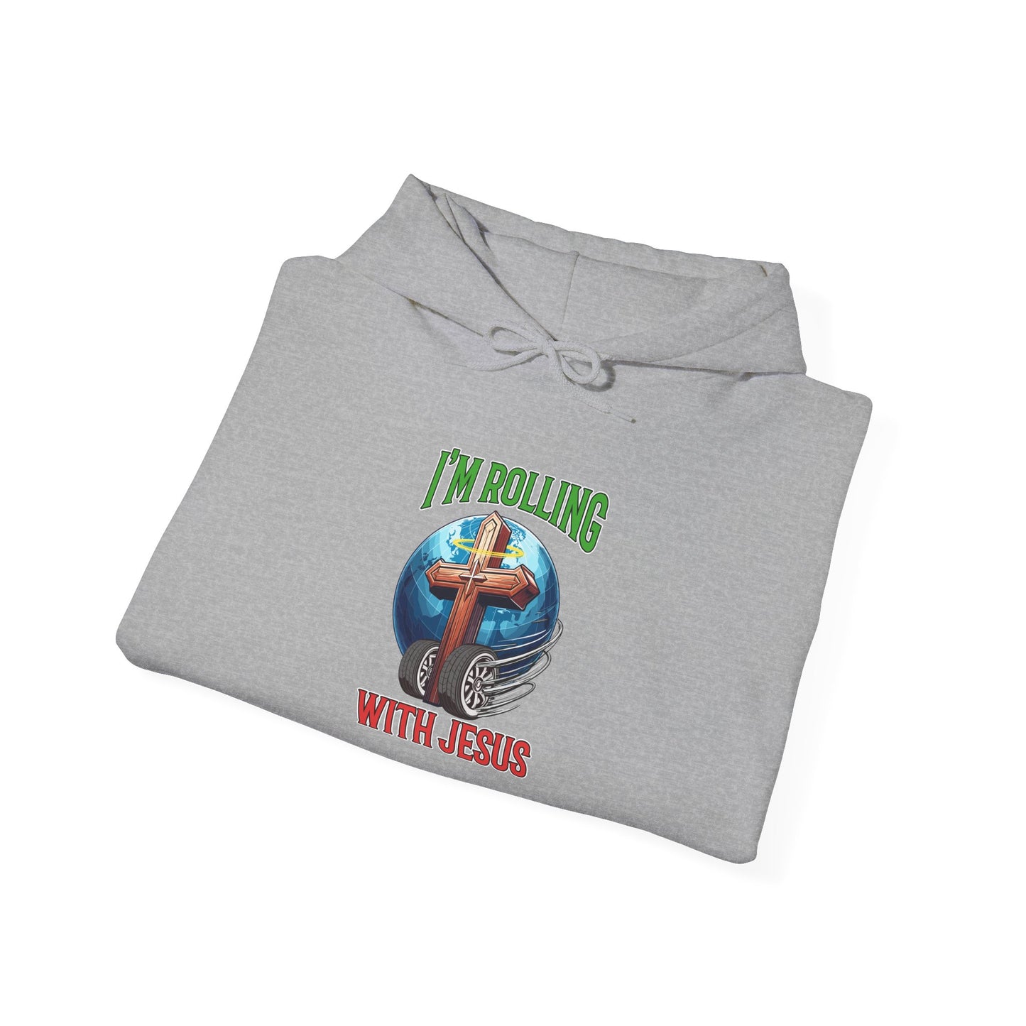 IM ROLLING WITH JESUS Heavy Blend™ Hooded Sweatshirt