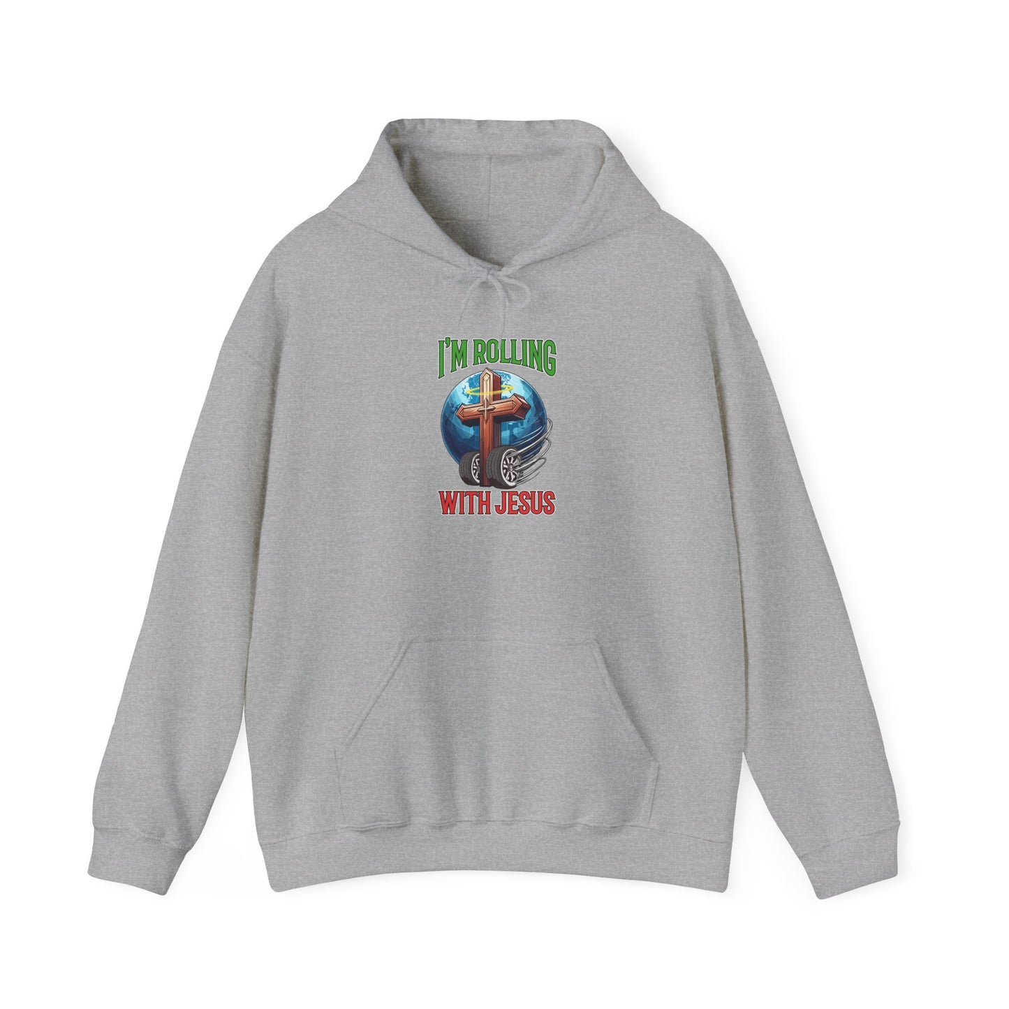 IM ROLLING WITH JESUS Heavy Blend™ Hooded Sweatshirt